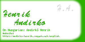 henrik andirko business card