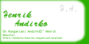 henrik andirko business card